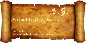 Valentinyi Zita névjegykártya