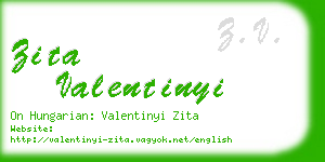 zita valentinyi business card
